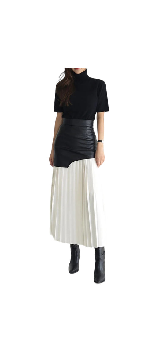 Leather pleated Skirt